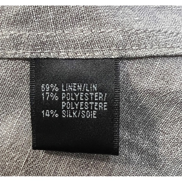 Lafayette 148 New York Sz 8 Gray Ruffled Linen Silk Blazer m Jacket Womens - Picture 6 of 6